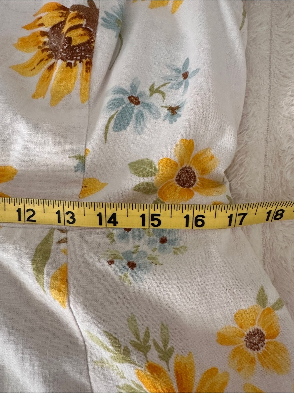 Old Navy Cream Summer Dress with Sunflower Floral Design Linen Blend Cottagecore - Picture 9 of 10